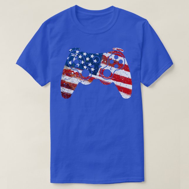 T-shirt Jeu vidéo classique Retro American Flag 4 juillet (Design devant)