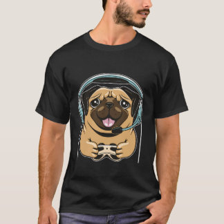 T-shirt Jeu Vidéo de chien de jeu mignon jeu Pc Ordinateur