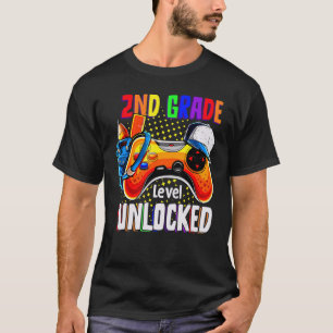 T-shirt Jeu vidéo déverrouillé de 2e année Retour à l'écol
