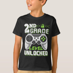 T-shirt Jeu vidéo déverrouillé de 2e année Retour à l'écol