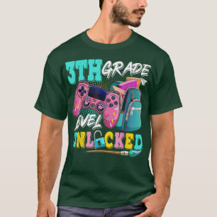 T-shirt Jeu vidéo déverrouillé de 3e année Retour à l'écol