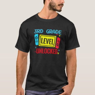T-shirt Jeu vidéo déverrouillé de 3e année Retour à l'écol
