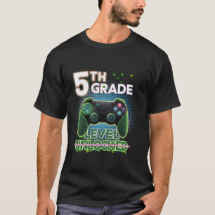 T-shirt Jeu vidéo déverrouillé de 5e année Cinquième anniv