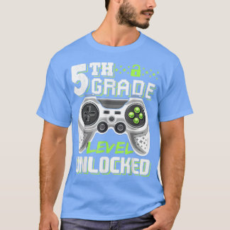 T-shirt Jeu vidéo déverrouillé de 5e année Retour à l'écol