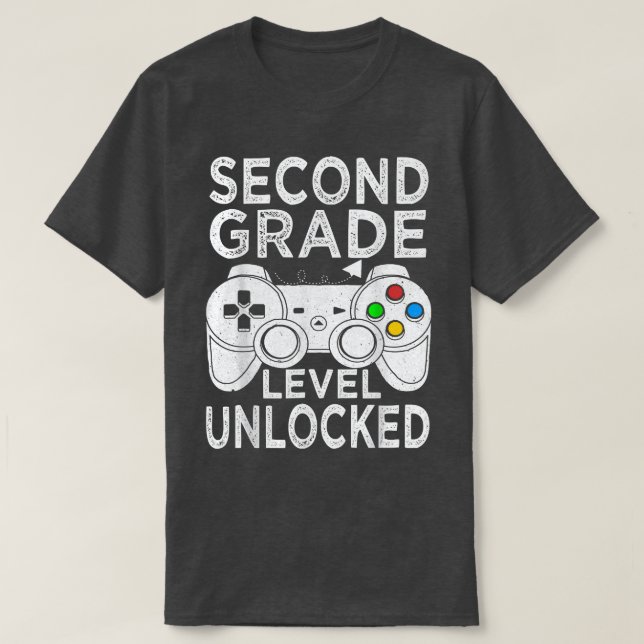 T-shirt Jeu vidéo déverrouillé de deuxième année (Design devant)
