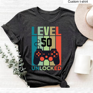 T-shirt Jeu vidéo déverrouillé de niveau 50 personnalisé 5