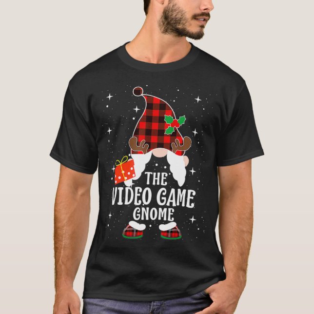 T-shirt Jeu Vidéo Gnomo Buffalo Plaid Correspondant Family (Devant)