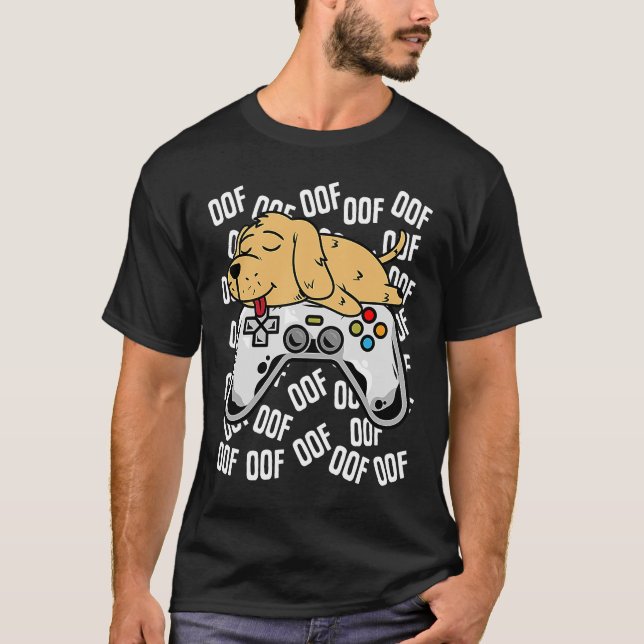 T-shirt Jeu Vidéo Golden Retriever Noob Oof Kids Boys Gi (Devant)