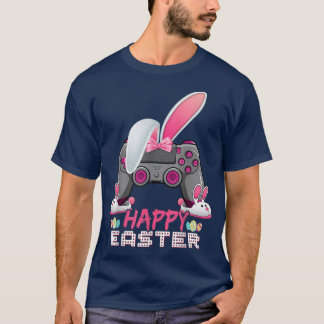 T-shirt Jeu Vidéo Pâques Bunny Gaming Contrôleur Gamer Bo