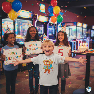 T-shirt Jeu vidéo pour enfants Niveau 5 déverrouillé