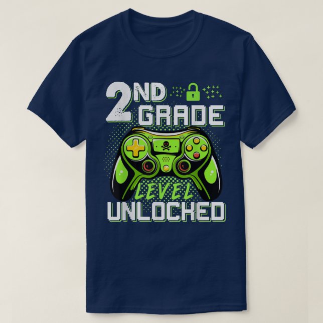 T-shirt Jeu Vidéo Retour À L'École Amusant 2ème Niveau Un (Design devant)