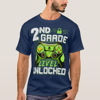 T-shirt Jeu Vidéo Retour À L'École Amusant 2ème Niveau Un