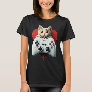 T-shirt Jeu vidéo Saint-Valentin Chat Mignon Chat Chaton A