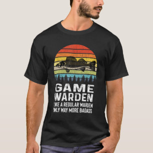 T-shirt Jeu Warden Retro Vintage Fish Wildlife Conservati