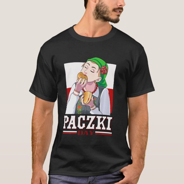 T-shirt Jeudi Drôle Paczki Jour Polonais Doughnut Gras Jeu (Devant)