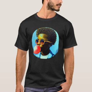 T-shirt Jeune Black Boy Joy Bubble Gum Fun African Melanin