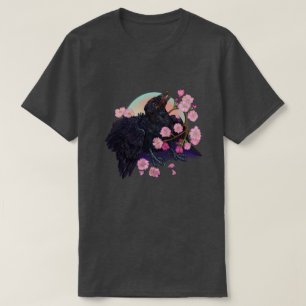 T-shirt Jeune corbeau avec des fleurs de pommier 