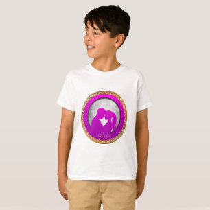 T-shirt Jeune couple rose silhouette s'embrasser