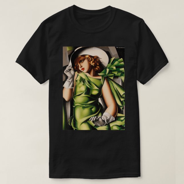 T-shirt Jeune Dame Avec Gants Peinture De Lempicka  (Design devant)