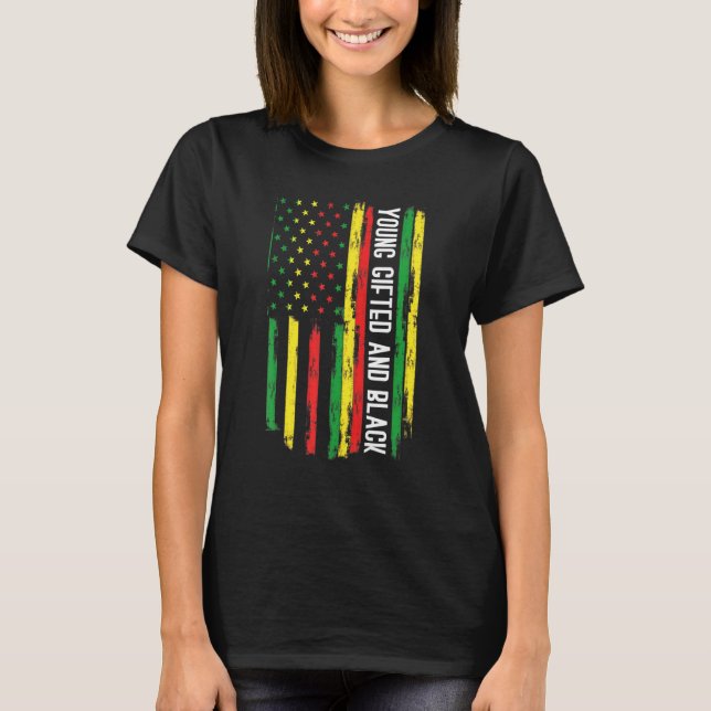 T-shirt Jeune Ed Et Black American Pride Histoire Noire Mo (Devant)
