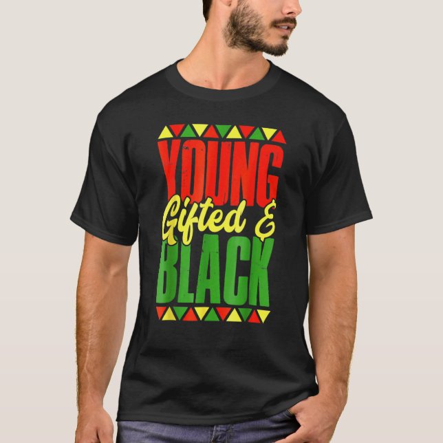 T-shirt Jeune Ed Et Noir Mois De L'Histoire Hommes Africai (Devant)