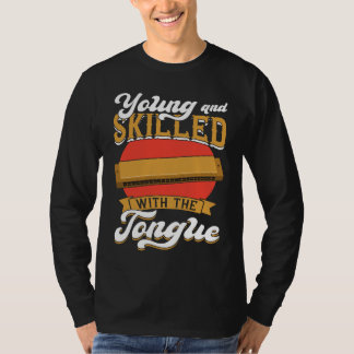 T-shirt Jeune et habile de la langue Joueur d'harmonica