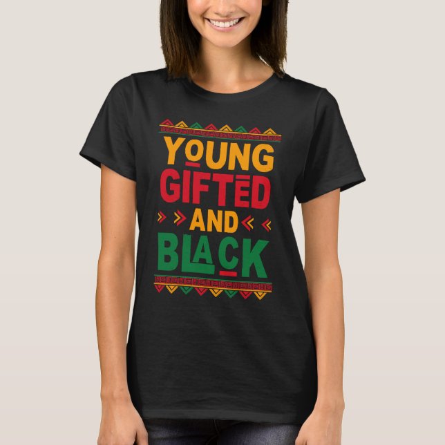 T-shirt Jeune et Noir Afro Noir Mois de l'histoire Melani (Devant)