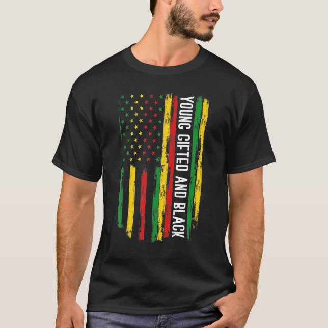 T-shirt Jeune et Noir American Pride Noir Histoire Mo (Devant)