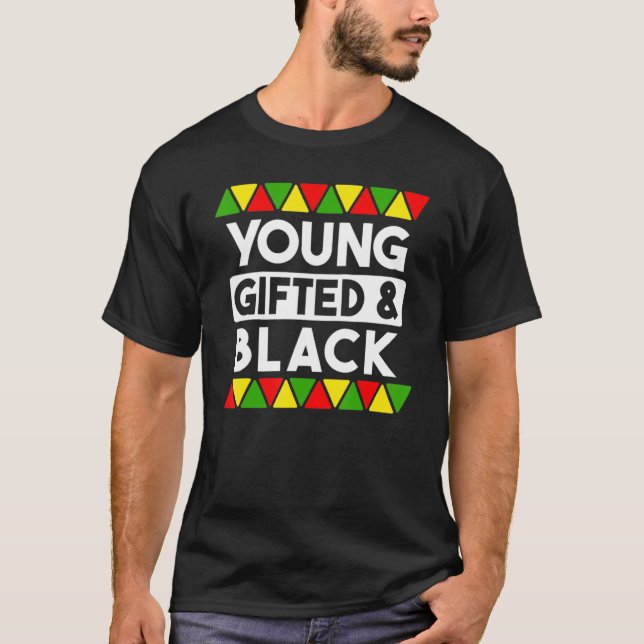 T-shirt Jeune et Noir Histoire Noire Africaine Pr Noir (Devant)