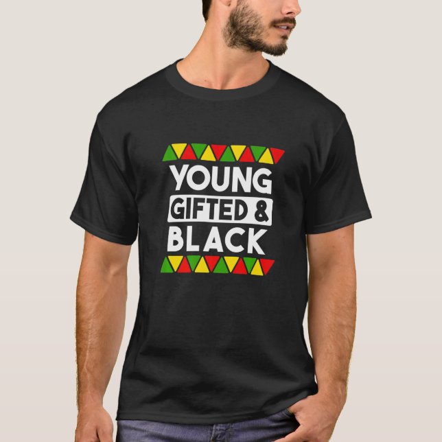 T-shirt Jeune et Noir Histoire Noire Africaine Pr Noir (Devant)
