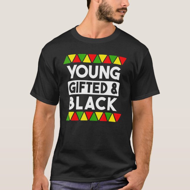 T-shirt Jeune et Noir Histoire Noire Africaine Pr Noir (Devant)