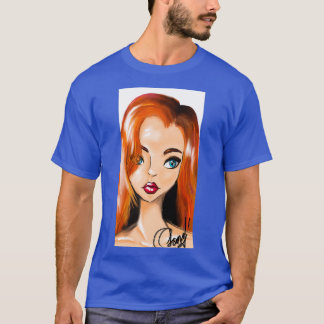 T-shirt Jeune fille aux cheveux roux aux yeux bleus ART So
