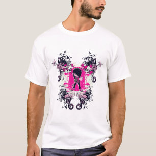 T-shirt jeune fille gothique branchée avec des crânes à cr