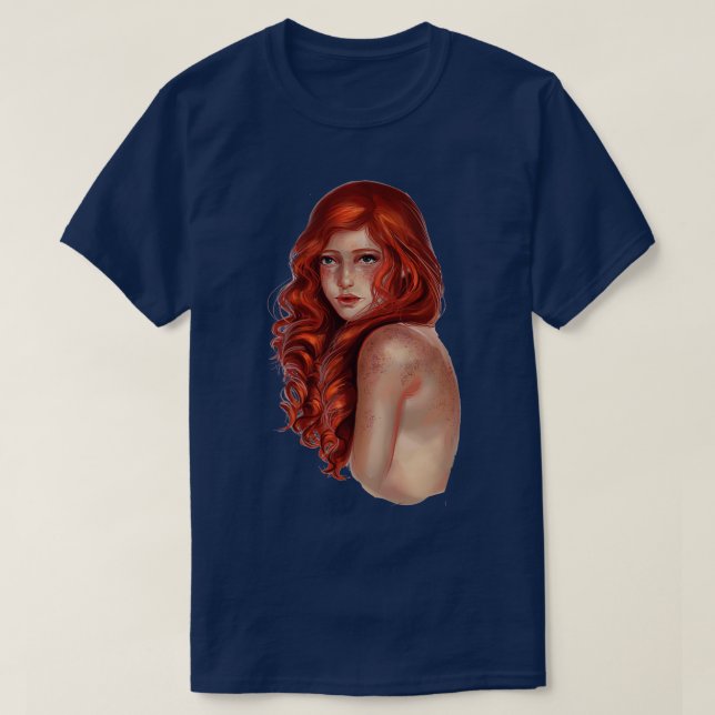 T-shirt Jeune fille rousse (Design devant)