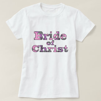 T-shirt Jeune mariée de chemise pourpre de camo du Christ