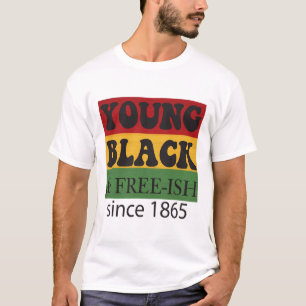T-shirt Jeune Noir Libéré-ish Depuis 1865 Mois de l'Histoi