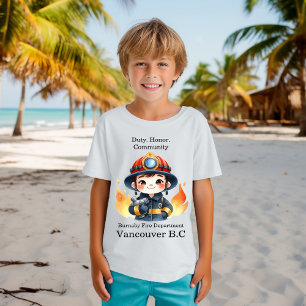 T-shirt Jeune pompier joyeux prêt à se battre