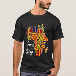 T-shirt Jeune roi Art africain Imprimer Kente Tissu Hommes