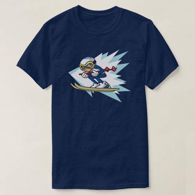 T-shirt Jeux alpins d'hiver d'illustration de style (Design devant)