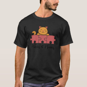 T-shirt Jeux de puzzle Nuzzles Chat Pièce de jeu Puzzle Ji