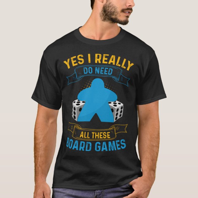 T-shirt Jeux de société Meeple Dice Geek pour les joueurs (Devant)