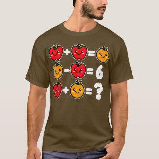 T-shirt Jeux mathématiques Pommes et Oranges Kawaii