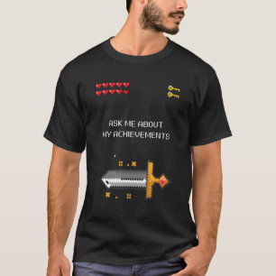 T-shirt Jeux Vidéo 8 Bits Me Demander À Propos De Moi Réal