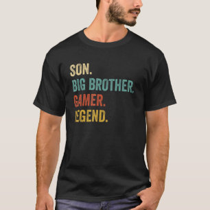 T-shirt Jeux Vidéo Drôle Big Brother Gamer Ados Garçons En