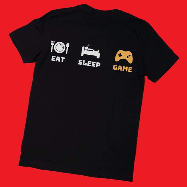 T-shirt Jeux Vidéo Geek Funny Gamer Papa Mange Dormir Jeu (Créateur téléchargé)