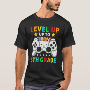 T-shirt Jeux Vidéo Niveau Jusqu'À 5E Classe Équipe Cinquiè