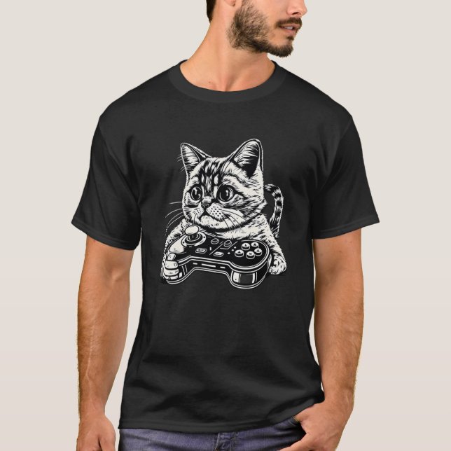 T-shirt Jeux Vidéo Pour Chat Et Gamers 1 (Devant)