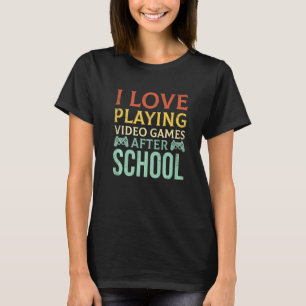 T-shirt Jeux Vidéos Jeux École Joueur Pour Garçons Filles