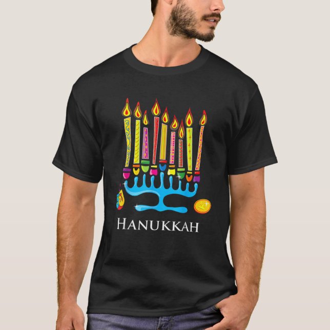 T-shirt Jew Ish Challah Menorah Hanukkah  2 (Devant)