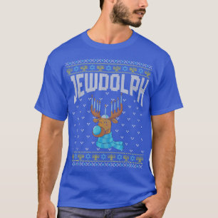 T-shirt Jewdolph Ugly Hanoukka Sweater Reindeer Menorah Ch